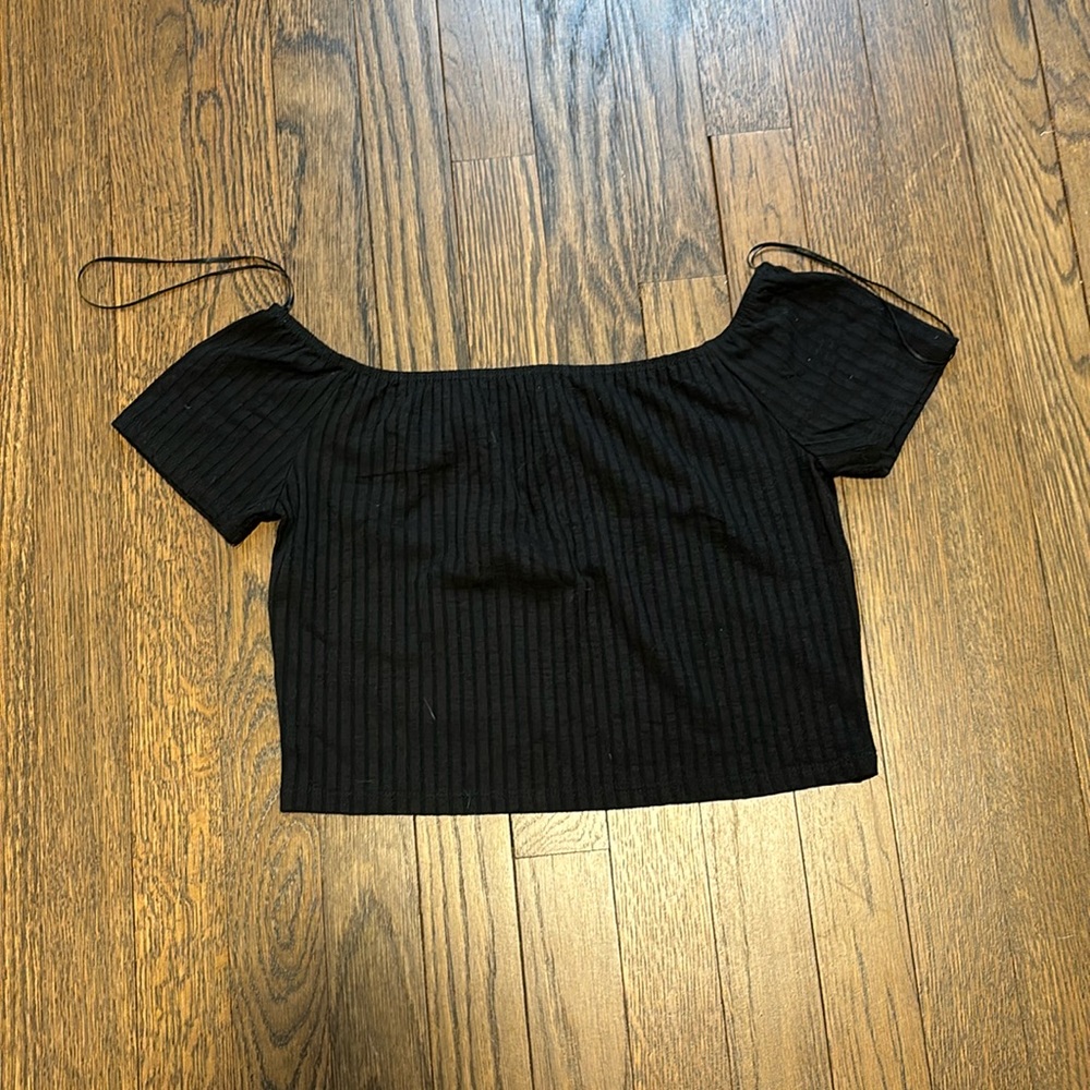 Akira Black Off the Shoulders Shirt